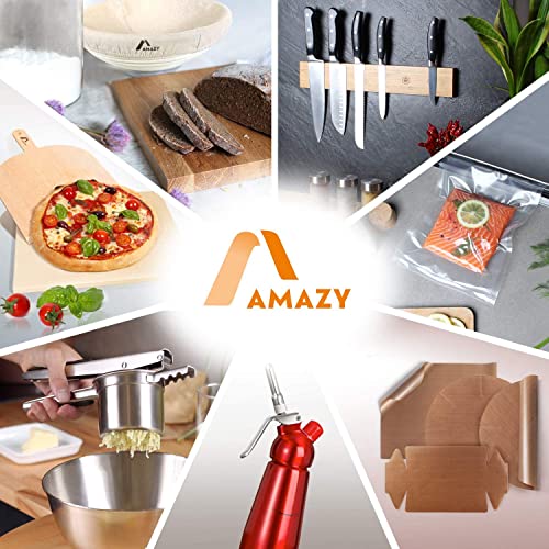 Amazy Pizarra Posavasos (8 Unids) – Decorativos Posavasos de Pizarra Natural con práctico Estuche de Fieltro