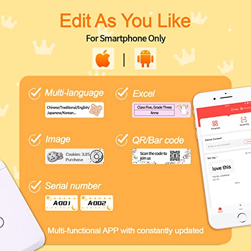 PNGOS Impresora Etiquetas Autoadhesivas, Etiquetadora Bluetooth Portátil, Termica Label Printer de Etiquetas Adhesivas Compatible con iOS Android, Ideal para Casa, Oficina, Tienda y Escuela