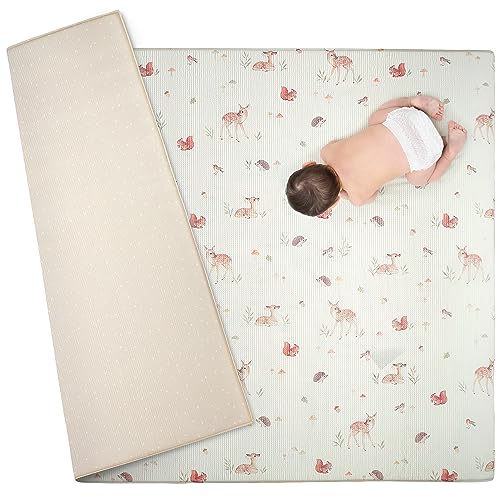 Alfombra de juego de espuma para bebes - Alfombra para el tiempo boca abajo, Para Actividades como Jugar Regalos para la fiesta del baby recién nacido, De espuma No tóxica Reversível, 2m x 1,41m