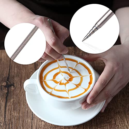 Milk Frothing Jug 350ml (12oz) Stainless Steel Milk Pitcher Cup Barista Milk Jug and Latte Decorating Art Pen for Making Coffee Cappuccino Frothing Milk Coffee Machine