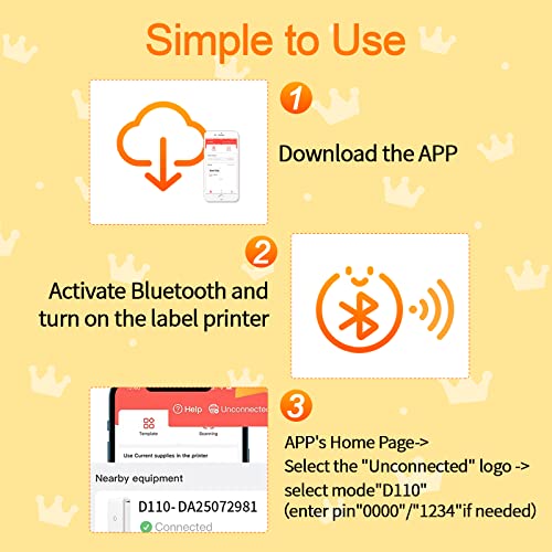 PNGOS Impresora Etiquetas Autoadhesivas, Etiquetadora Bluetooth Portátil, Termica Label Printer de Etiquetas Adhesivas Compatible con iOS Android, Ideal para Casa, Oficina, Tienda y Escuela