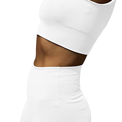 JN JANPRINT Workout Outfits for Women 2 Piece Set Ribbed Seamless Yoga Outfits Crop Top Leggings Exercise Sports Bra Tracksuits Set - #EVIMomStuff#