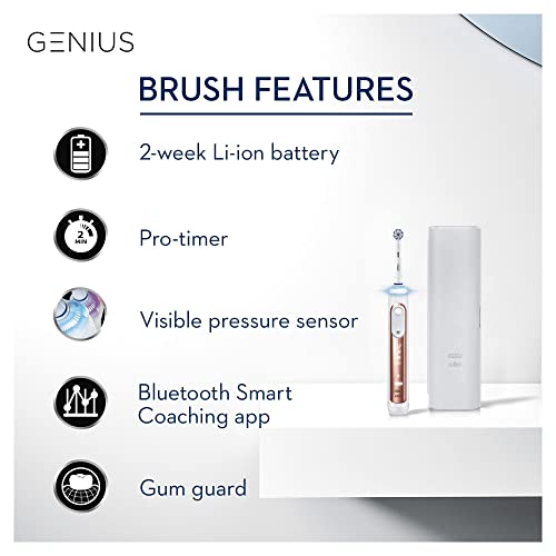 Oral-B Genius Electric Toothbrush with Artificial Intelligence, Gifts For Women / Men, App Connected Handle, 3 Toothbrush Heads & Travel Case, 5 Modes, Teeth Whitening, 2 Pin UK Plug, 8000 - #EVIMomStuff#