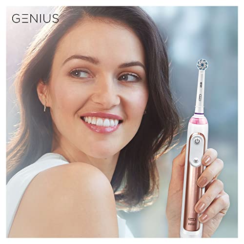 Oral-B Genius Electric Toothbrush with Artificial Intelligence, Gifts For Women / Men, App Connected Handle, 3 Toothbrush Heads & Travel Case, 5 Modes, Teeth Whitening, 2 Pin UK Plug, 8000 - #EVIMomStuff#