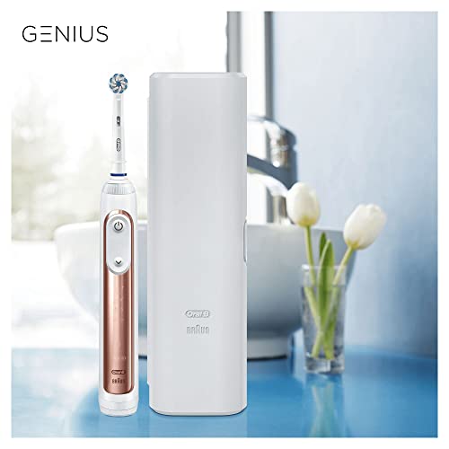 Oral-B Genius Electric Toothbrush with Artificial Intelligence, Gifts For Women / Men, App Connected Handle, 3 Toothbrush Heads & Travel Case, 5 Modes, Teeth Whitening, 2 Pin UK Plug, 8000 - #EVIMomStuff#