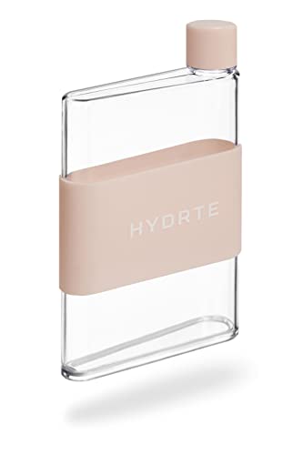 Hydrte | The Slim Water Bottle | Leakproof Flat Water Bottle | BPA Free Plastic | The Ultimate Handbag Water Bottle | Fits Into Any Bag (480ml, Champagne Pink) - #EVIMomStuff#