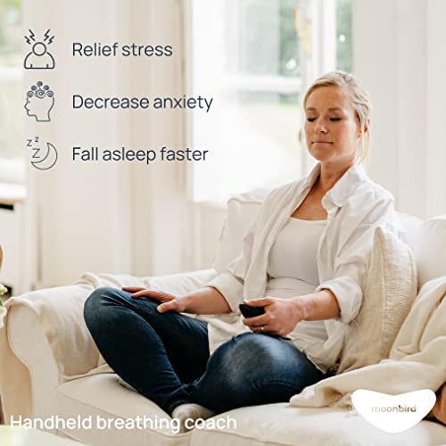 Moonbird Breathing & Meditation Device - Instant Stress Relief, Anxiety Relief, Relaxation for Women & Men - Helps with Better Sleep, Stress, and Overall Health - Soft White - #EVIMomStuff#