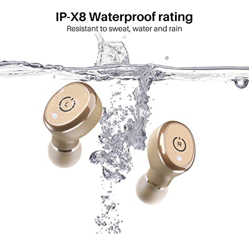 TOZO T10 Bluetooth 5.3 Earbuds True Wireless Stereo Earphones Headphones IPX8 Waterproof in Ear Wireless Charging Case Built in Mic Headset Premium Sound with Deep Bass for Running Sport khaki - #EVIMomStuff#