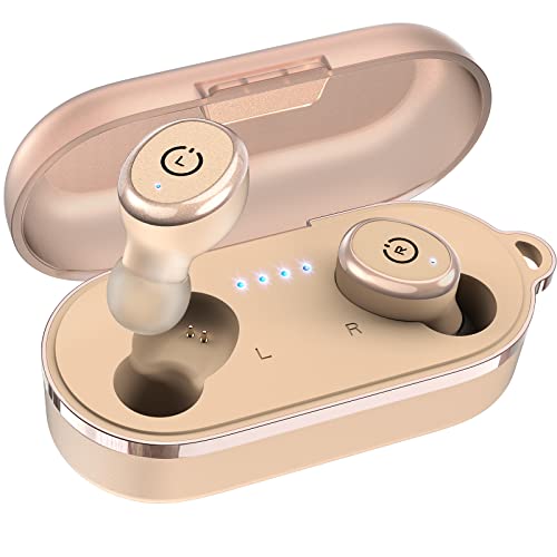 TOZO T10 Bluetooth 5.3 Earbuds True Wireless Stereo Earphones Headphones IPX8 Waterproof in Ear Wireless Charging Case Built in Mic Headset Premium Sound with Deep Bass for Running Sport khaki - #EVIMomStuff#