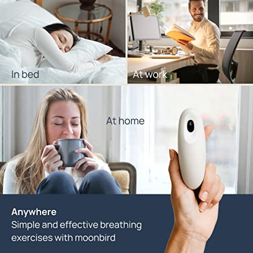 Moonbird Breathing & Meditation Device - Instant Stress Relief, Anxiety Relief, Relaxation for Women & Men - Helps with Better Sleep, Stress, and Overall Health - Soft White - #EVIMomStuff#