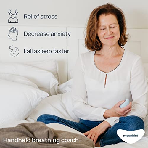 Moonbird Breathing & Meditation Device - Instant Stress Relief, Anxiety Relief, Relaxation for Women & Men - Helps with Better Sleep, Stress, and Overall Health - Soft White - #EVIMomStuff#