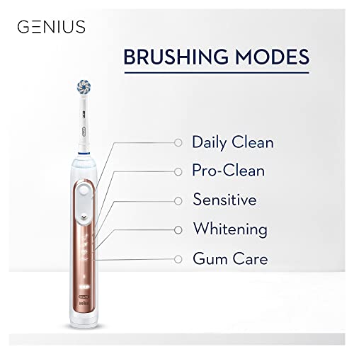 Oral-B Genius Electric Toothbrush with Artificial Intelligence, Gifts For Women / Men, App Connected Handle, 3 Toothbrush Heads & Travel Case, 5 Modes, Teeth Whitening, 2 Pin UK Plug, 8000 - #EVIMomStuff#