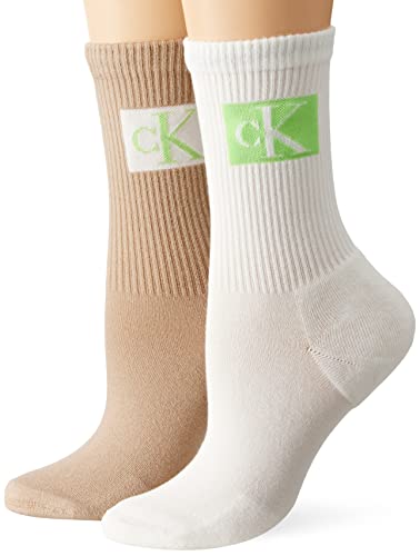 Calvin Klein Women's Badge Sock, Merino/Lime, One Size - #EVIMomStuff#