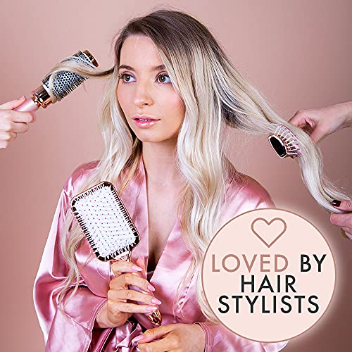 Hair Brush Set - Luxury Professional Rose Gold Hairbrushes for Detangling, Blow Drying, Straightening - Suitable for All Hair Types by Lily England - #EVIMomStuff#