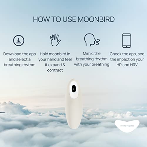 Moonbird Breathing & Meditation Device - Instant Stress Relief, Anxiety Relief, Relaxation for Women & Men - Helps with Better Sleep, Stress, and Overall Health - Soft White - #EVIMomStuff#